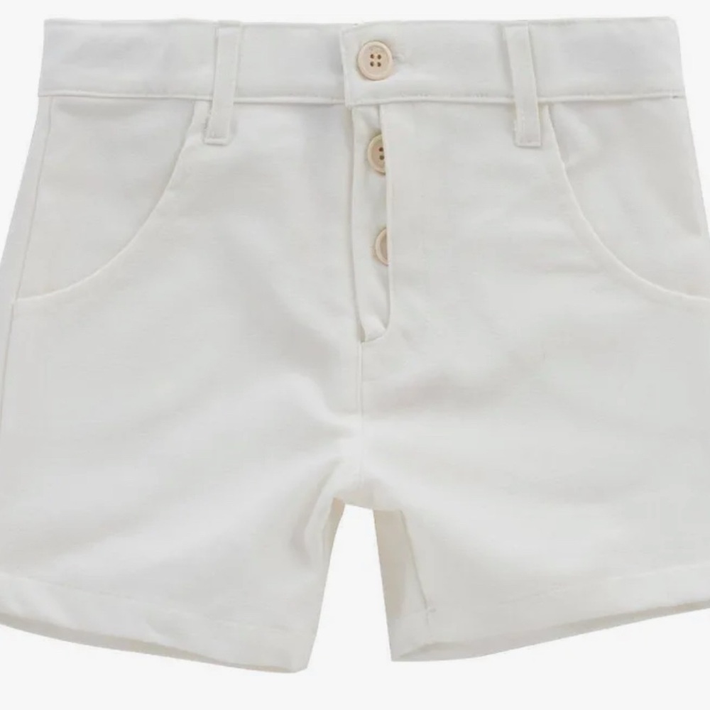 klai Stylish White Button-Up Shorts Size 3 White New With Tag